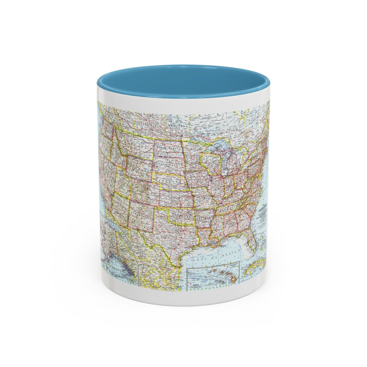 USA - The United States (1961) (Map) Accent Coffee Mug