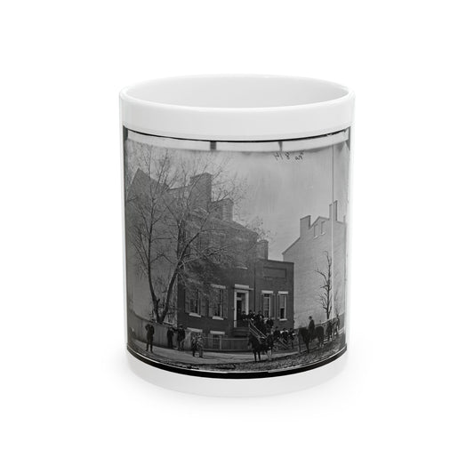 Washington, D.C. Col. Benjamin F. Fisher And Staff On Steps Of Signal Corps Headquarters, 1816 F St., Nw (U.S. Civil War) White Coffee Mug