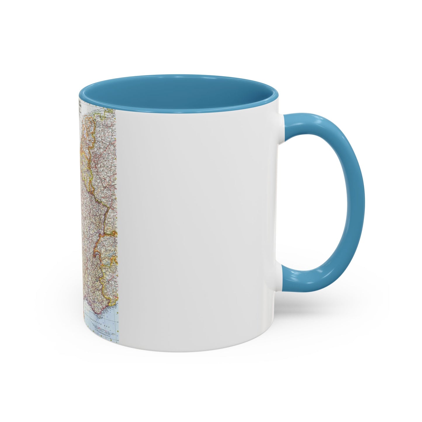 France, Belgium, and the Netherlands (1960) (Map) Accent Coffee Mug