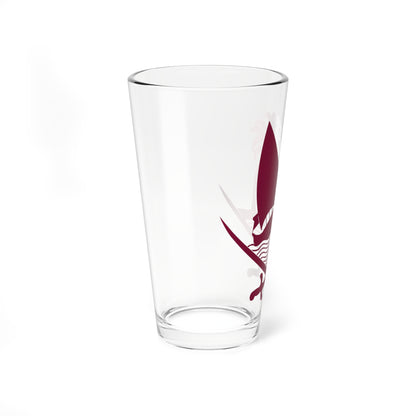 Emblem of Qatar-2022 (Qatar) (Coat of Arms) Pint Glass 16oz
