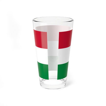 Flag of Hungary color shades variant (Hungary) Pint Glass 16oz