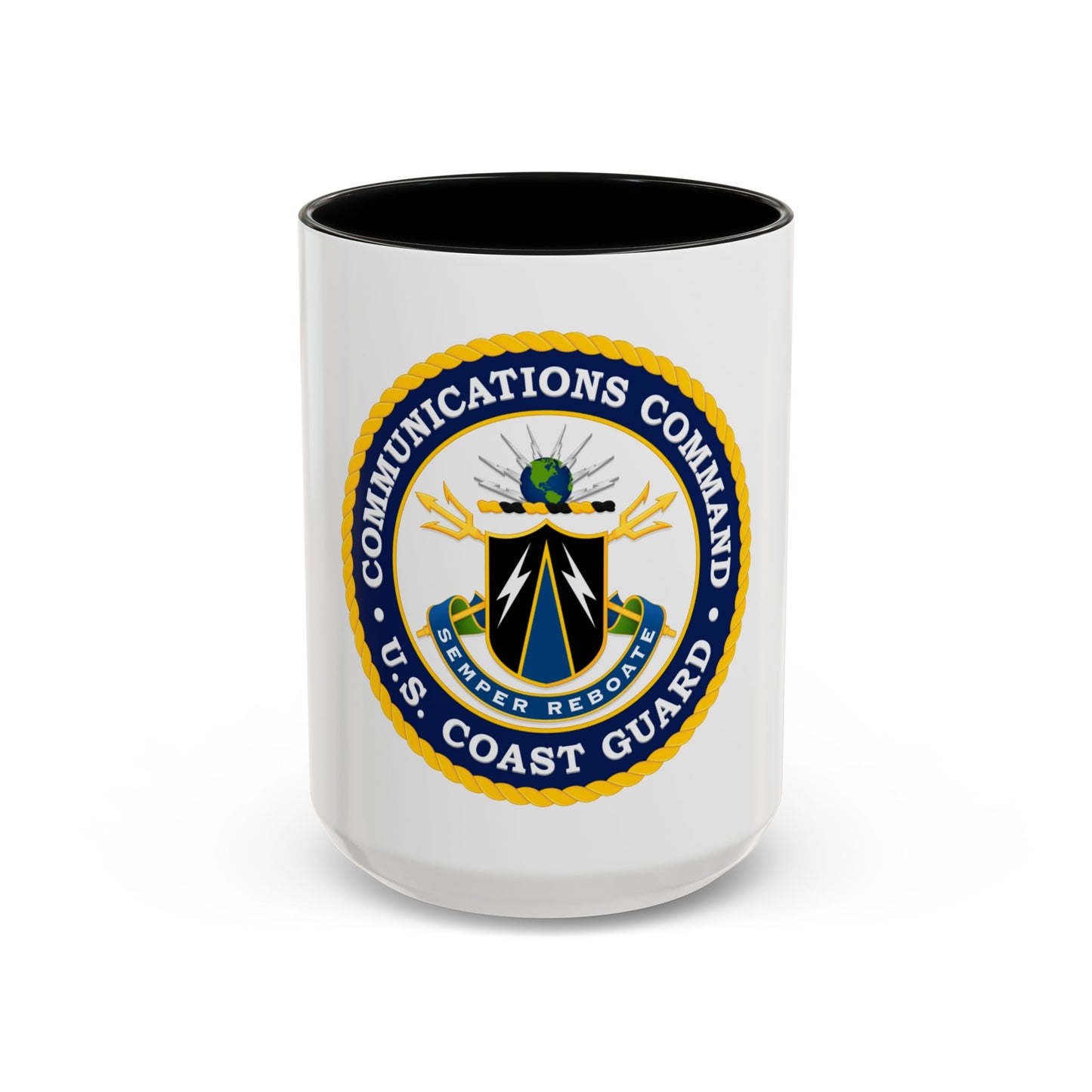 USCG Communications Command (U.S. Coast Guard) Accent Coffee Mug