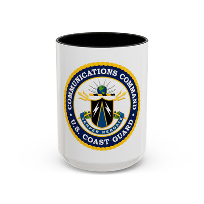 USCG Communications Command (U.S. Coast Guard) Accent Coffee Mug