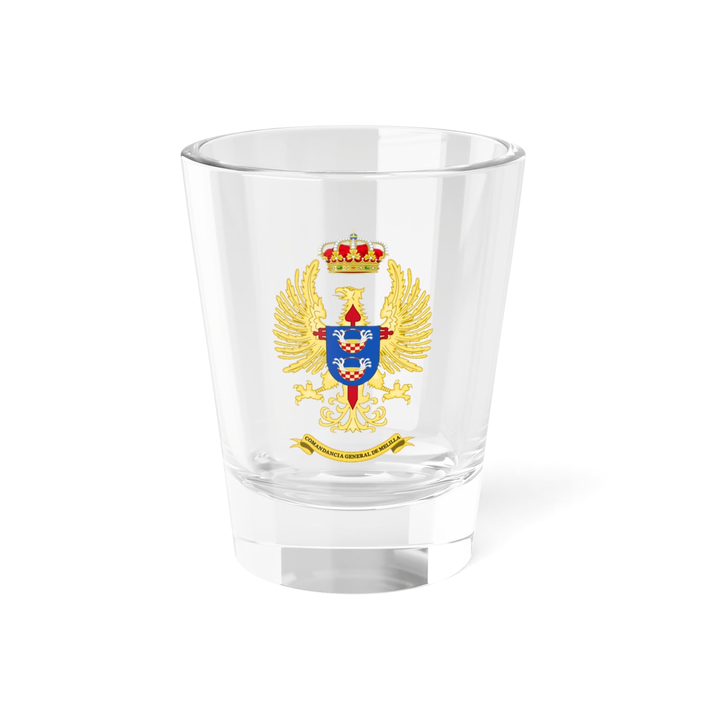 Historic Coat of Arms of Melilla General Command Until 1984 (Spain) (Coat of Arms) Shot Glass 1.5oz