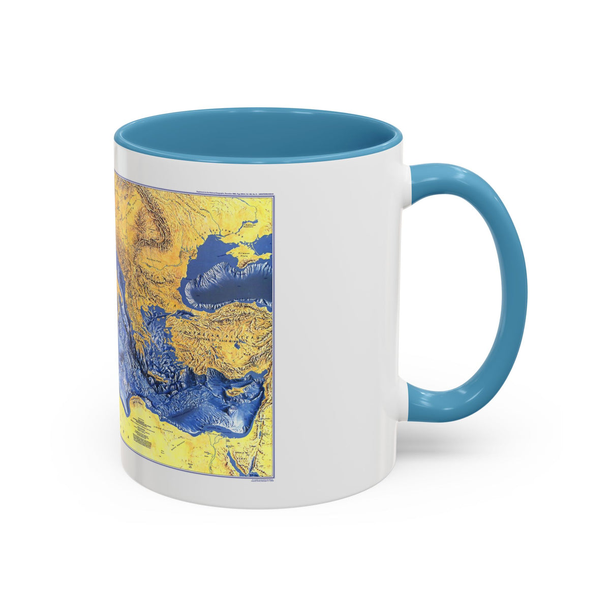 Mediterranean Seafloor (1982) (Map) Accent Coffee Mug