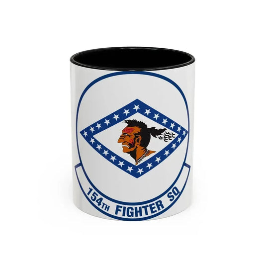 154 Fighter Squadron (U.S. Air Force) Accent Coffee Mug 11oz Black - Go Mug Yourself