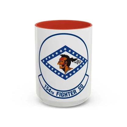 154 Fighter Squadron (U.S. Air Force) Accent Coffee Mug 15oz Red - Go Mug Yourself