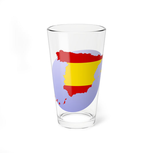 Spain portal silhouette and flag (Spain) Pint Glass 16oz