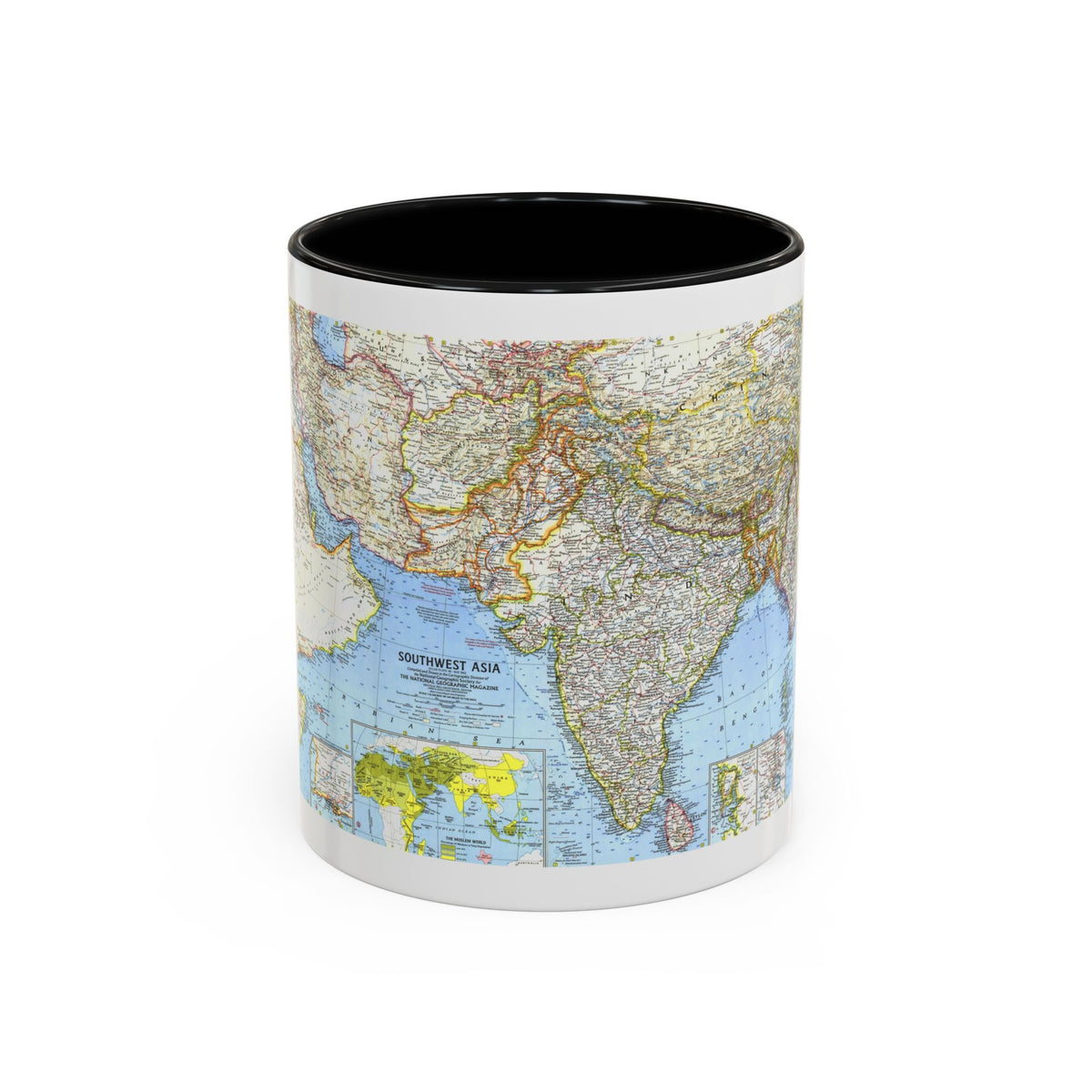 Asia - Southwest (1963) (Map) Accent Coffee Mug