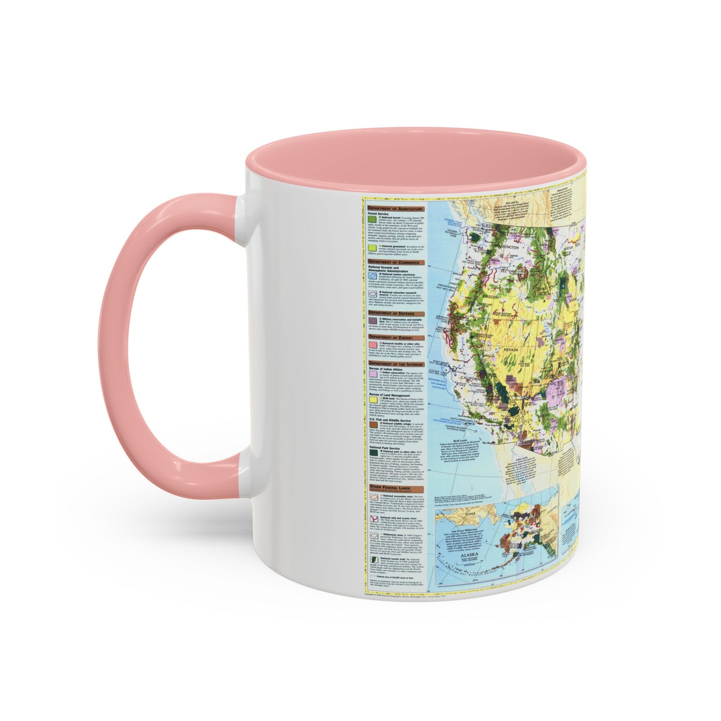 USA - Federal Lands in the Fifty States (1996) (Map) Accent Coffee Mug