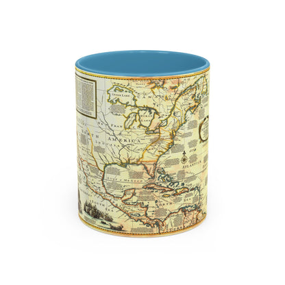 Tasse à café décorative Amérique du Nord - Colonisation et commerce (1977) (carte)