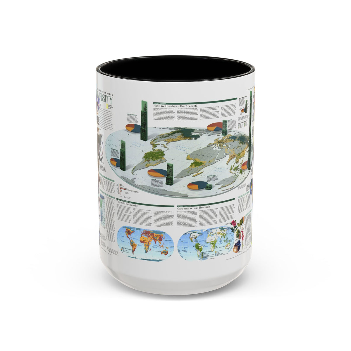 World Map - Biodiversity (1999) (Map) Accent Coffee Mug