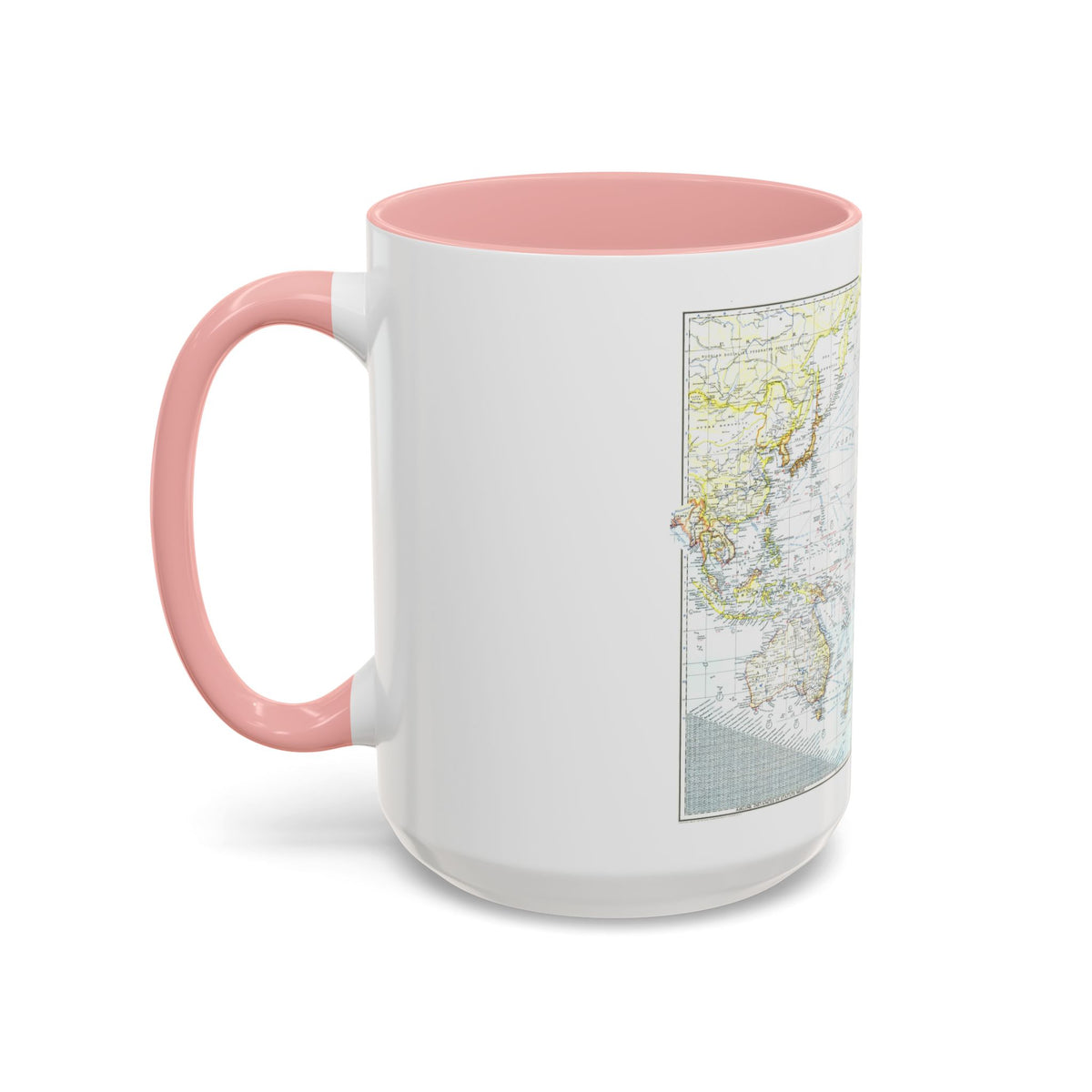 Pacific Ocean - Theater of War (1942) (Map) Accent Coffee Mug