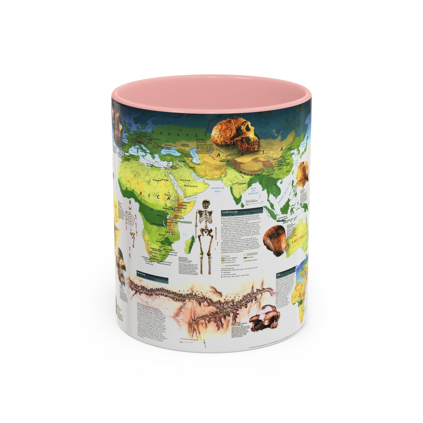 World Map - Dawn of Humans (1997) (Map) Accent Coffee Mug