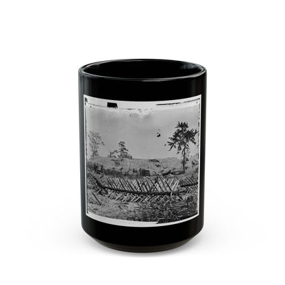 Atlanta, Ga. Chevaux-De-Frise On Marietta Street; Photographic Wagons And Darkroom Beyond (U.S. Civil War) Black Coffee Mug