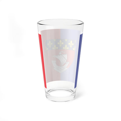 Flag of Paris with shield (France) Pint Glass 16oz