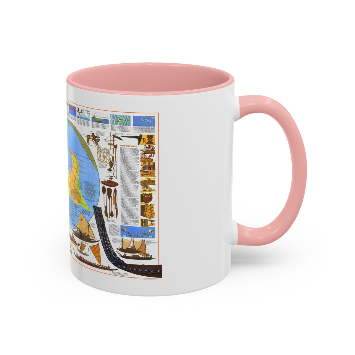 Pacific - Discoverers of the (1974) (Map) Accent Coffee Mug