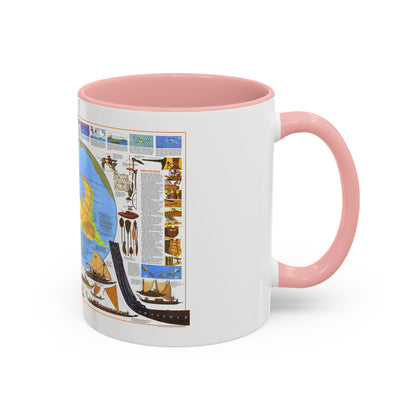 Pacific - Discoverers of the (1974) (Map) Accent Coffee Mug