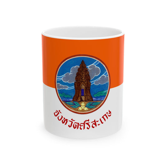 Drapeau de la province de Si Sa Ket en Thaïlande - Tasse à café blanche