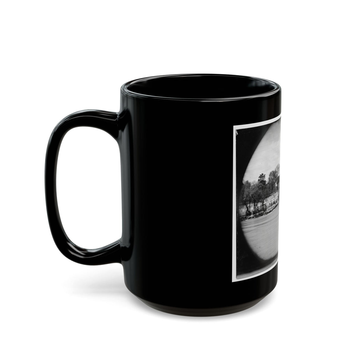 Richmond, Va. Ruins Of Richmond & Danville Railroad Bridge; The City Beyond (U.S. Civil War) Black Coffee Mug