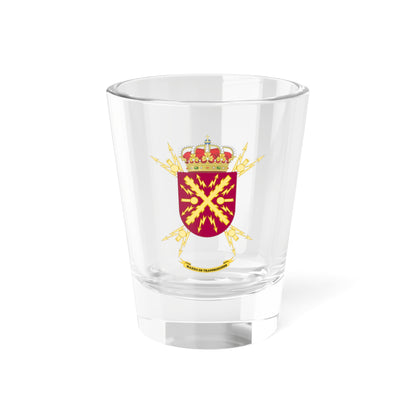 Former Coat of Arms of the Spanish Army Signals Command (Spain) (Coat of Arms) Shot Glass 1.5oz