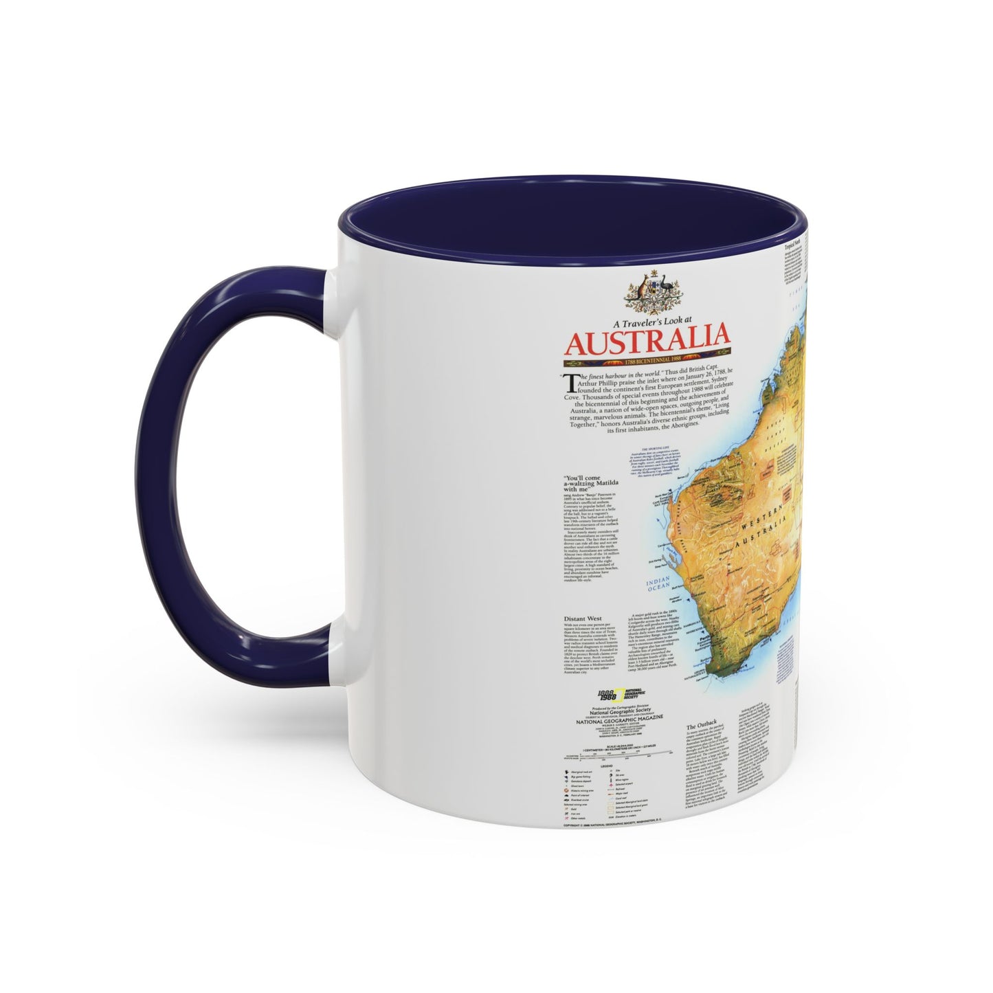 Australia - A Traveller's Look (1988) (Map) Accent Coffee Mug