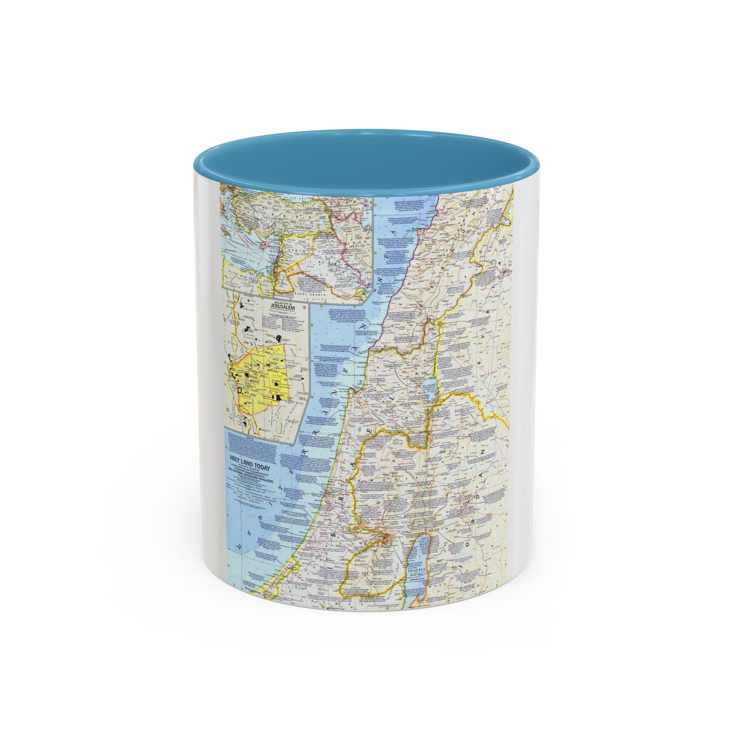 Middle East - Holy Land Today (1963) (Map) Accent Coffee Mug