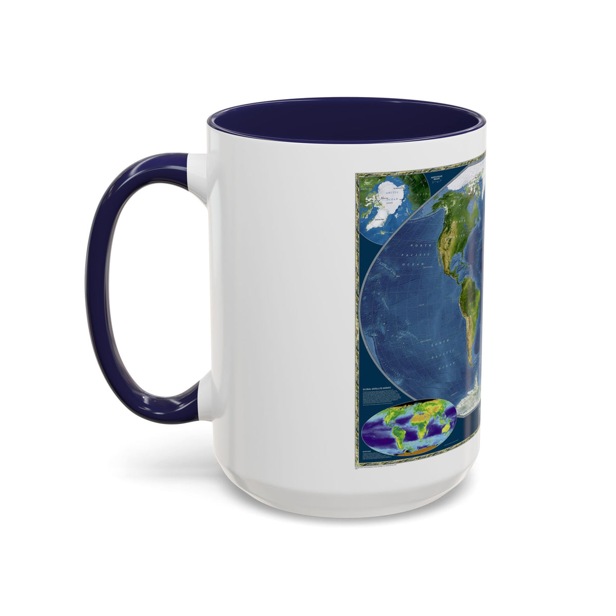 World Map - Satellite (2001) (Map) Accent Coffee Mug