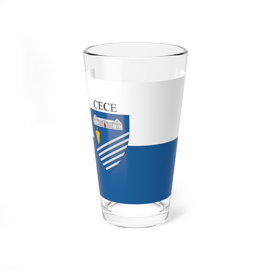 Flag of Cece Hungary (Hungary) Pint Glass 16oz