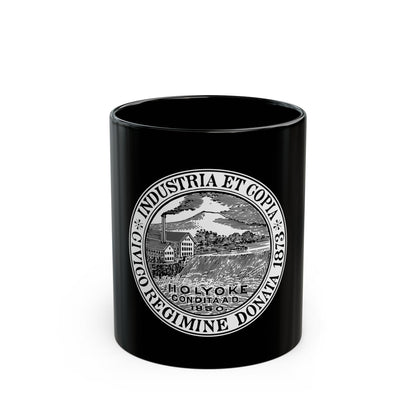 Seal of Holyoke Massachusetts - Black Coffee Mug