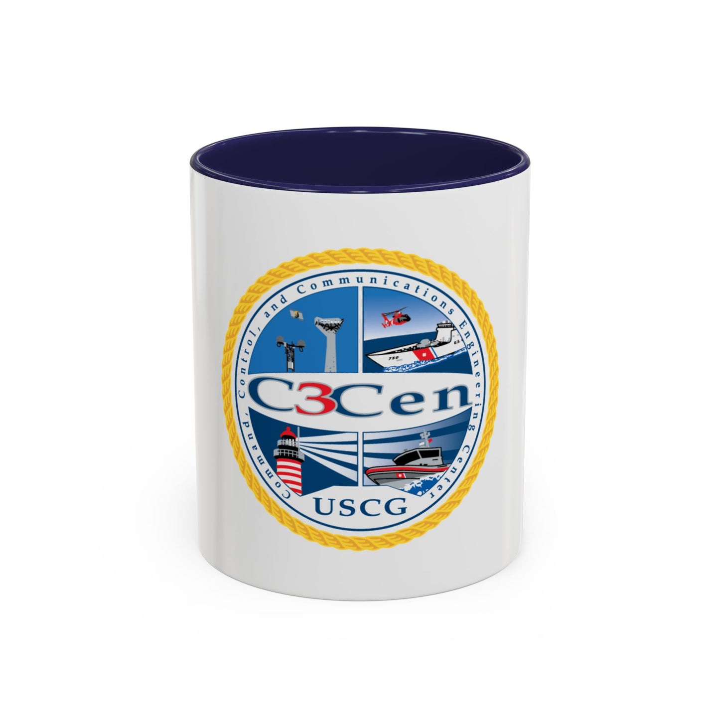 USCG C3 Cen Command Control Comm Engineering (U.S. Coast Guard) Accent Coffee Mug
