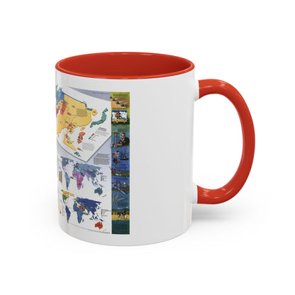 World Map - Population (1998) (Map) Accent Coffee Mug