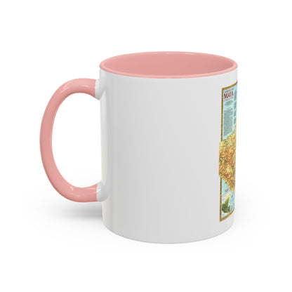 North America - Land of the Maya, A Traveller's Map (1990) (Map) Accent Coffee Mug