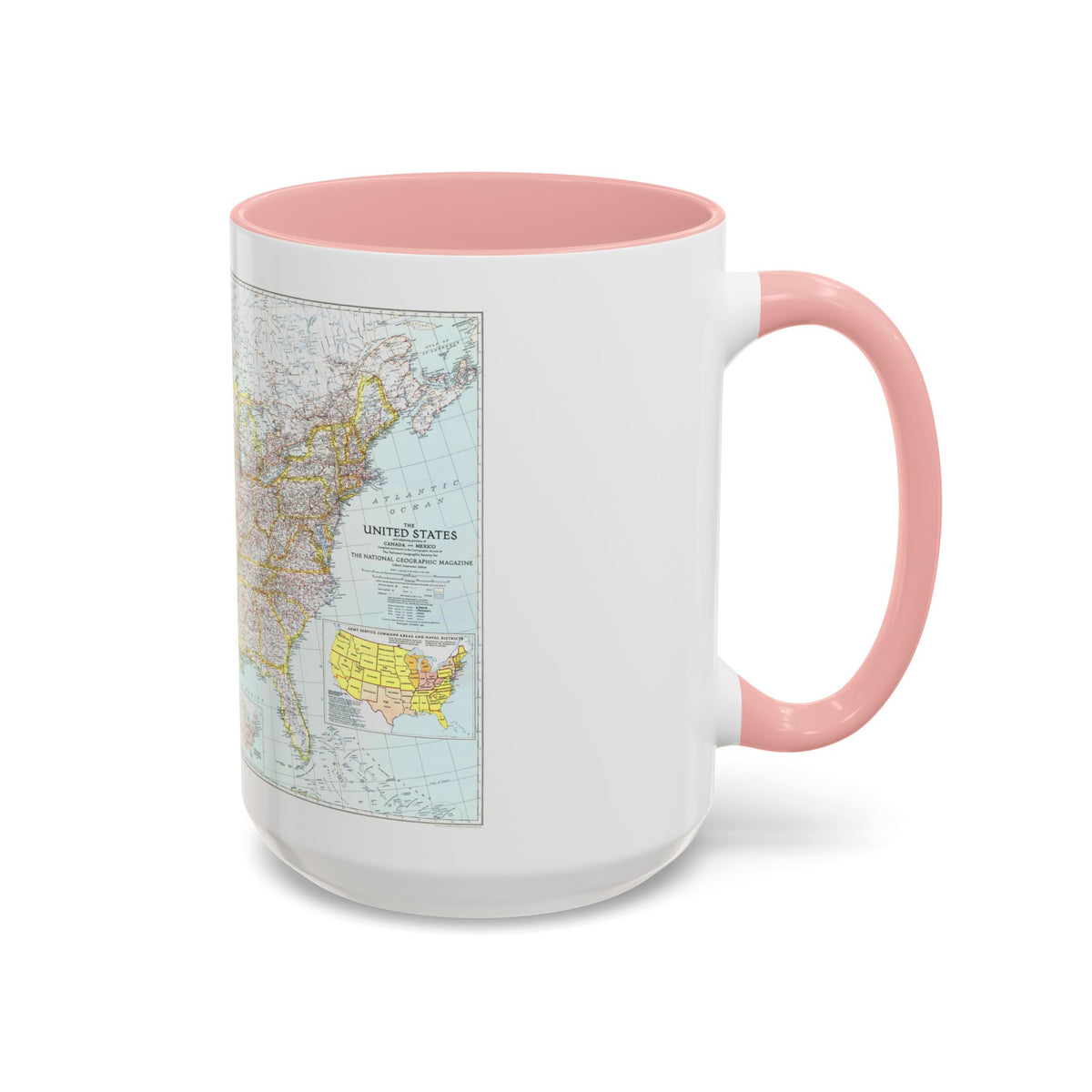 USA - The United States (1940) (Map) Accent Coffee Mug