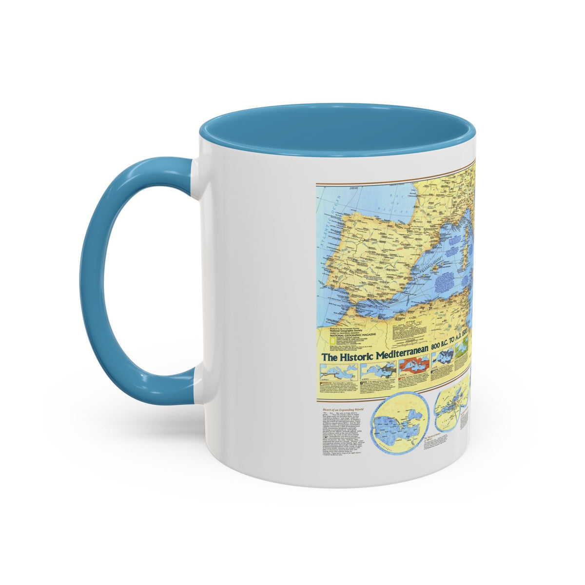 Mediterranean - Historic , 800 BC to AD 1500 (1982) (Map) Accent Coffee Mug