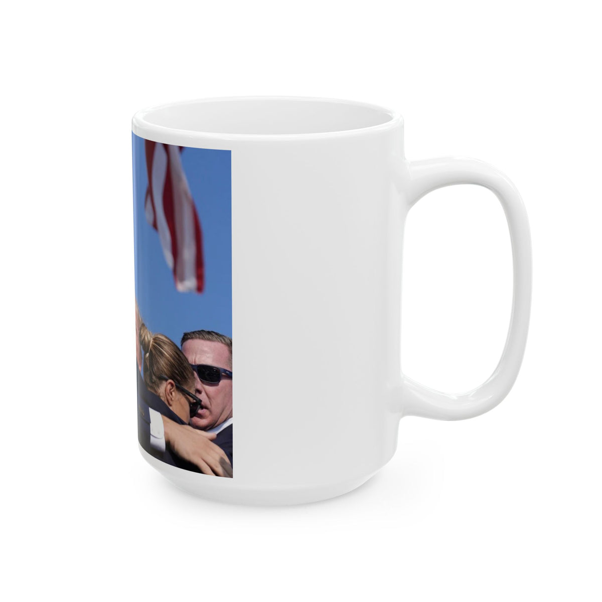 Donald Trump Shot Assasanation Attempt Bloody Ear USA v2 - White Coffee Mug