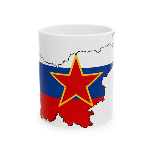 Silhouette of the Socialist Republic of Slovenia (Slovenia) White Coffee Mug-11oz-Go Mug Yourself