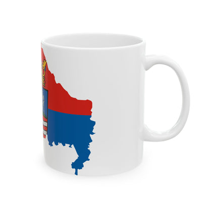 Flag-map of Gyor-Moson-Sopron County (Hungary) White Coffee Mug