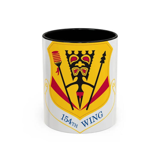 154th Wing (U.S. Air Force) Accent Coffee Mug 11oz Black - Go Mug Yourself