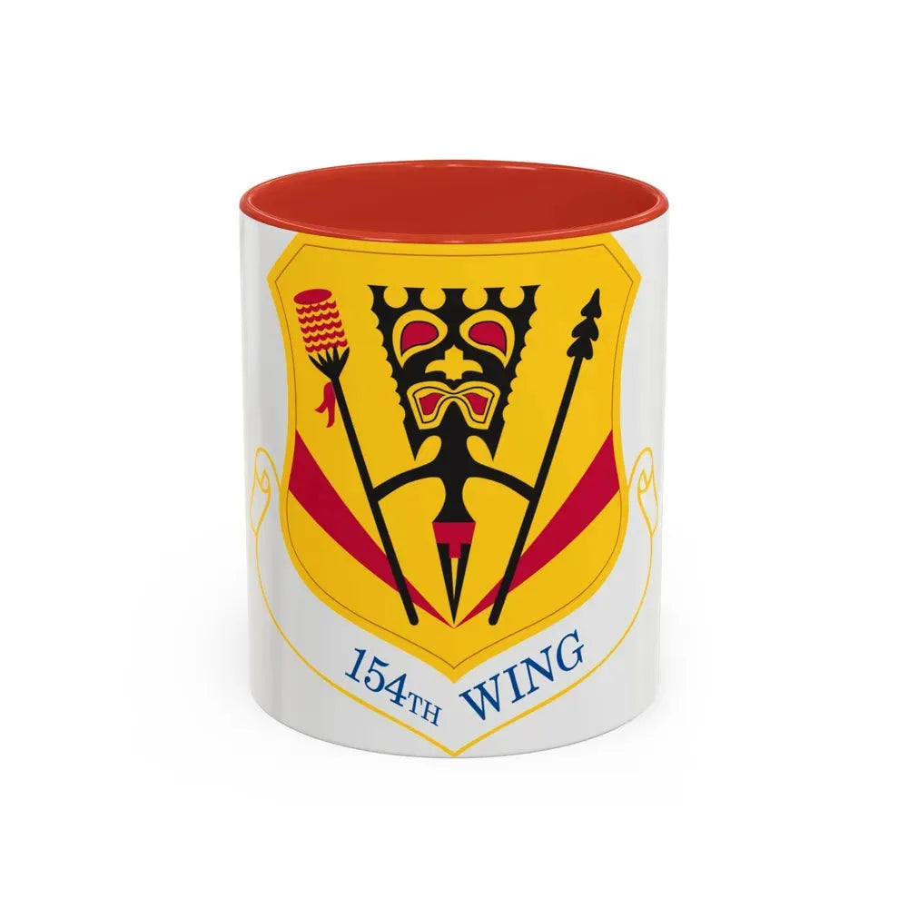 154th Wing (U.S. Air Force) Accent Coffee Mug 11oz Red - Go Mug Yourself