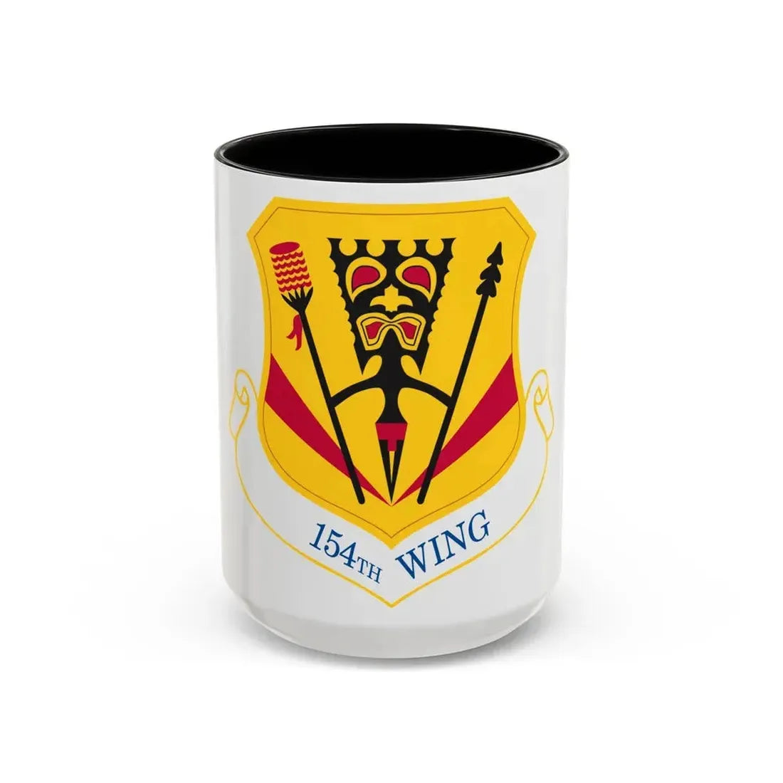 154th Wing (U.S. Air Force) Accent Coffee Mug 15oz Black - Go Mug Yourself