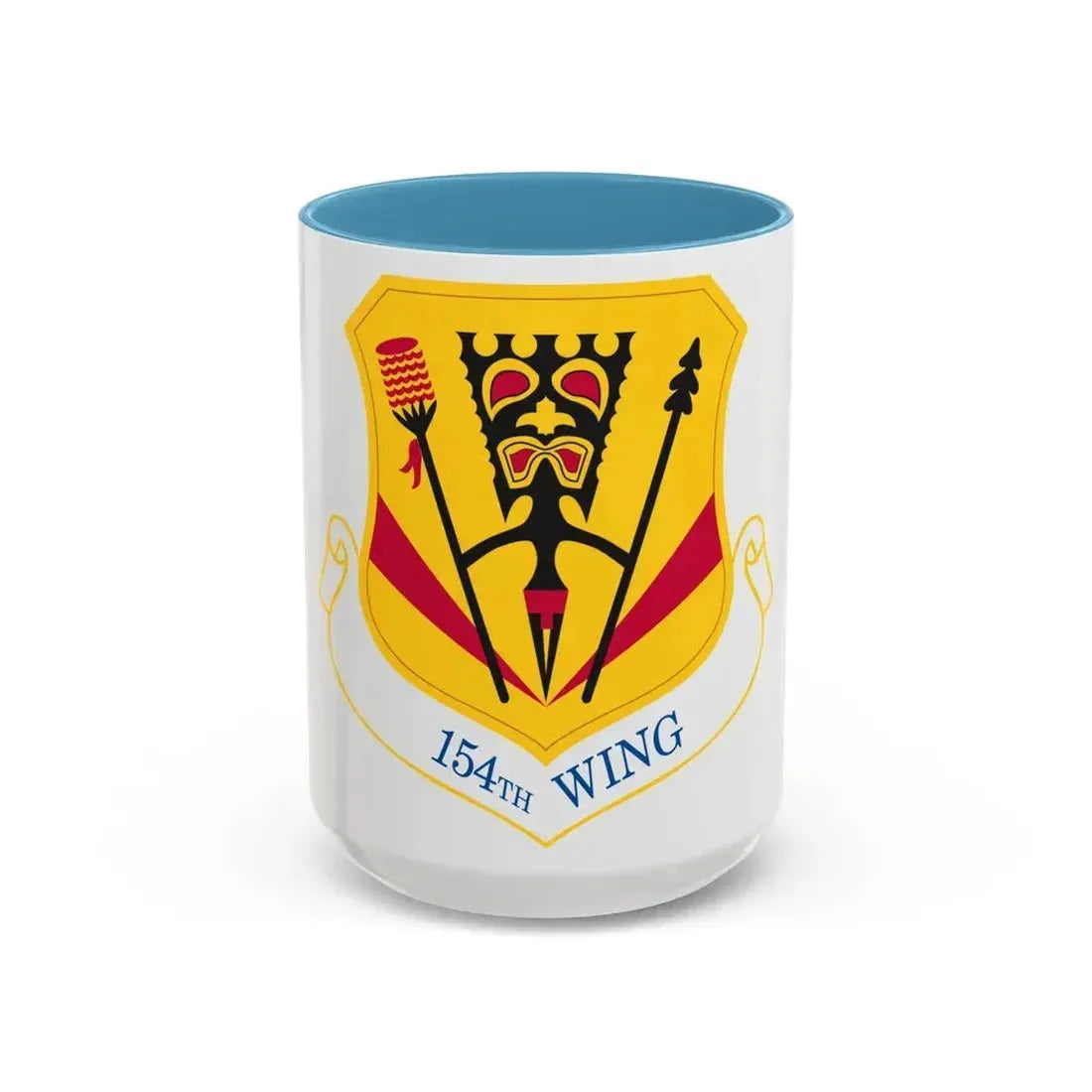 154th Wing (U.S. Air Force) Accent Coffee Mug 15oz Light Blue - Go Mug Yourself