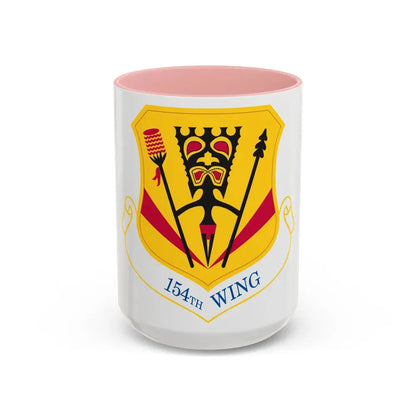 154th Wing (U.S. Air Force) Accent Coffee Mug 15oz Pink - Go Mug Yourself