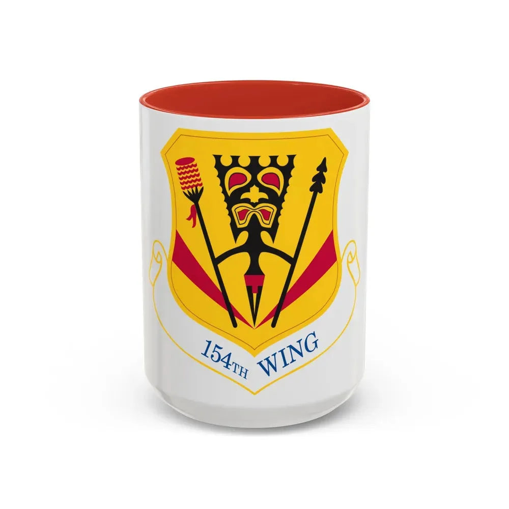 154th Wing (U.S. Air Force) Accent Coffee Mug 15oz Red - Go Mug Yourself