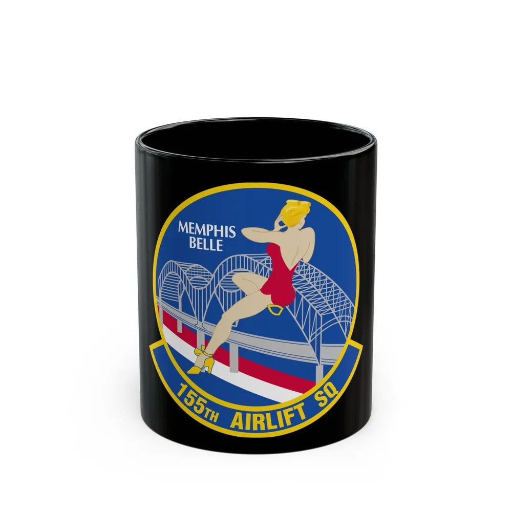 155 Airlift Squadron (U.S. Air Force) Black Coffee Mug-11oz-Go Mug Yourself