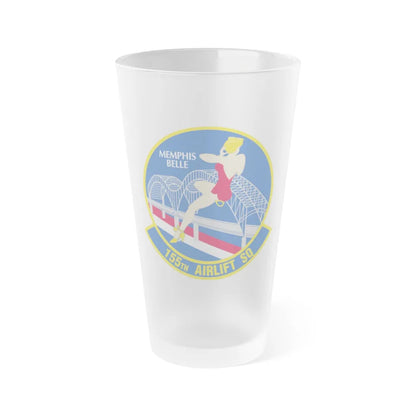 155 Airlift Squadron (U.S. Air Force) Frosted Pint Glass 16oz-16oz-Frosted-Go Mug Yourself