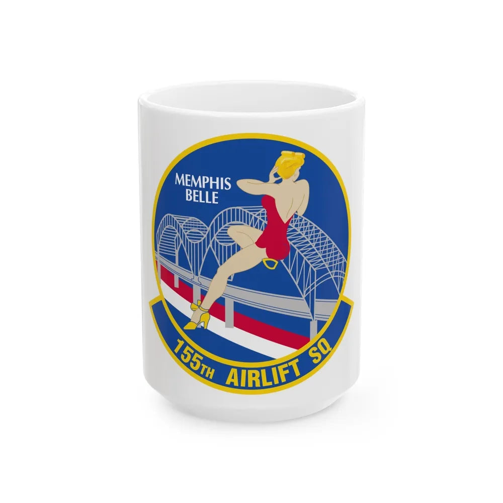 155 Airlift Squadron (U.S. Air Force) White Coffee Mug-15oz-Go Mug Yourself