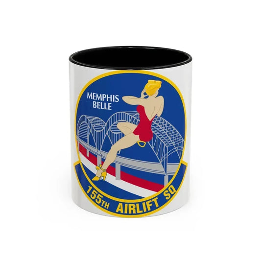 155 Airlift Squadron (U.S. Air Force) Accent Coffee Mug 11oz Black - Go Mug Yourself