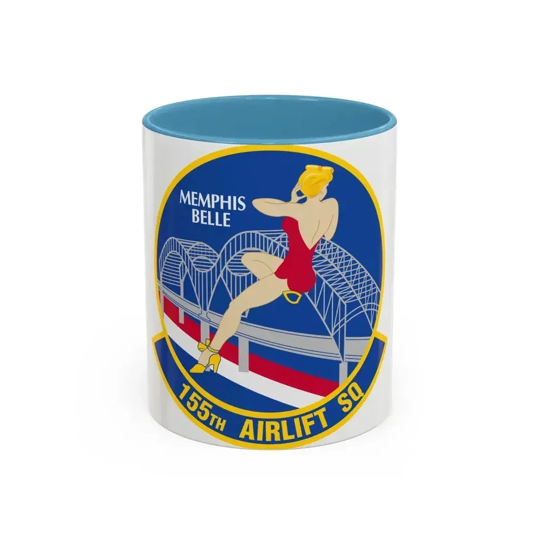 155 Airlift Squadron (U.S. Air Force) Accent Coffee Mug 11oz Light Blue - Go Mug Yourself