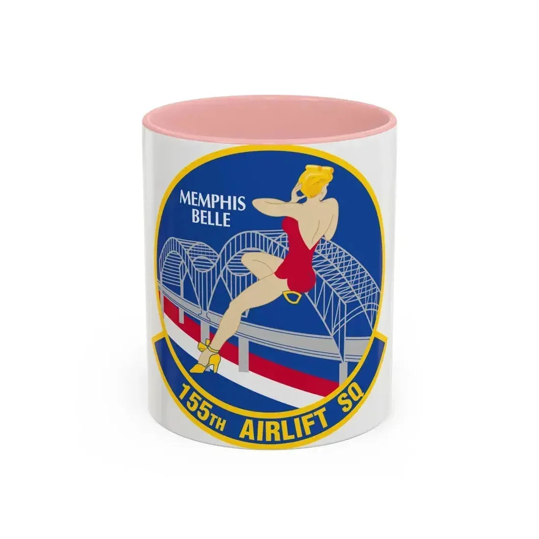 155 Airlift Squadron (U.S. Air Force) Accent Coffee Mug 11oz Pink - Go Mug Yourself